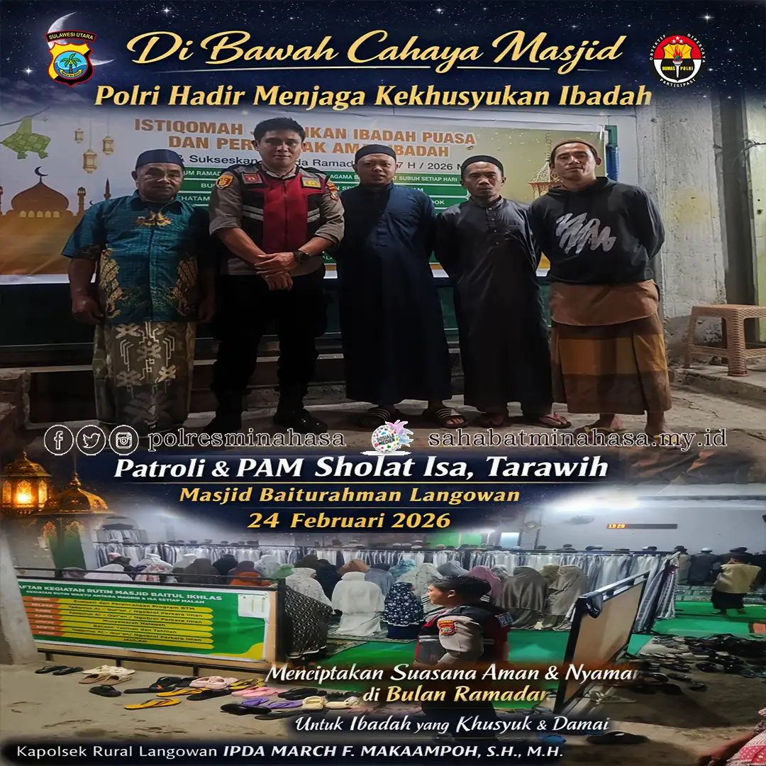 Di Bawah Cahaya Masjid, Polri Hadir Menjaga Kekhusyukan Ibadah